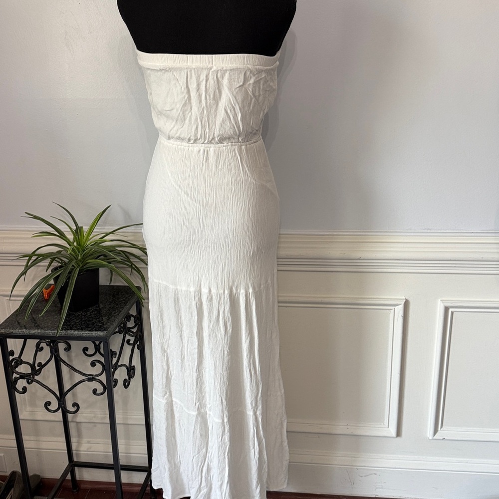 Socialite Strapless Solid White Flowing Grecian M… - image 4